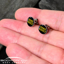 Load image into Gallery viewer, Black Yellow Fake Adult Stud Earrings by Onyx O
