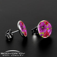 Load image into Gallery viewer, Blossom Creation Tropical Floral Flowers Stud Earrings by Onyx O
