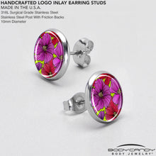 Load image into Gallery viewer, Blossom Creation Tropical Floral Flowers Stud Earrings by Onyx O

