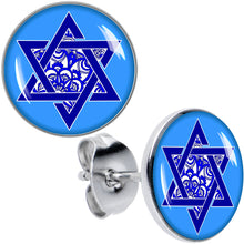Load image into Gallery viewer, Floral Star of David Stud Earrings by Onyx O
