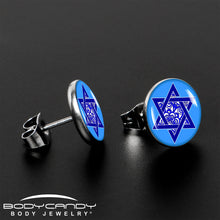 Load image into Gallery viewer, Floral Star of David Stud Earrings by Onyx O
