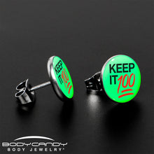 Load image into Gallery viewer, Keep it 100 Glow in the Dark Stud Earrings by Onyx O
