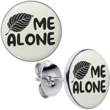 Load image into Gallery viewer, Leaf Me Alone Glow in the Dark Stud Earrings by Onyx O
