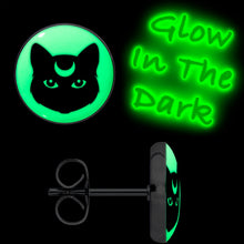Load image into Gallery viewer, Mystic Kitty Cat Glow in the Dark Stud Earrings by Onyx O
