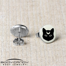 Load image into Gallery viewer, Mystic Kitty Cat Glow in the Dark Stud Earrings by Onyx O
