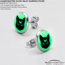 Load image into Gallery viewer, Mystic Kitty Cat Glow in the Dark Stud Earrings by Onyx O
