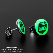 Load image into Gallery viewer, Only in Ohio Glow in the Dark Stud Earrings by Onyx O
