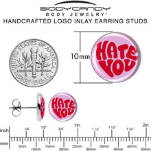 Load image into Gallery viewer, Retro Text Hate You Stud Earrings by Onyx O
