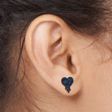 Load image into Gallery viewer, Glitter Melting Heart Stud Earrings
