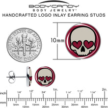 Load image into Gallery viewer, Valentine Heart Skull Stud Earrings
