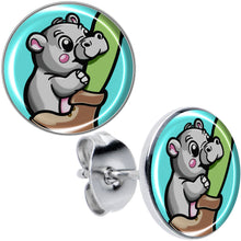 Load image into Gallery viewer, Cute Biting Baby Hippo Stud Earrings
