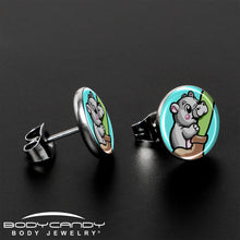 Load image into Gallery viewer, Cute Biting Baby Hippo Stud Earrings
