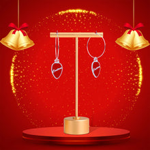 Load image into Gallery viewer, Custom Red Holiday Ornament Personalized Hoop Earrings
