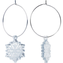 Load image into Gallery viewer, Ice Clear Winter Snowflake Hoop Earrings
