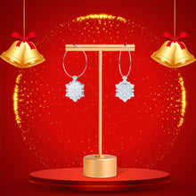 Load image into Gallery viewer, Ice Clear Winter Snowflake Hoop Earrings
