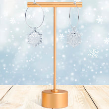 Load image into Gallery viewer, Ice Clear Winter Snowflake Hoop Earrings
