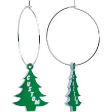 Load image into Gallery viewer, Custom Christmas Tree Personalized Hoop Earrings
