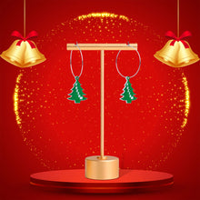 Load image into Gallery viewer, Custom Christmas Tree Personalized Hoop Earrings
