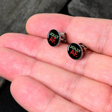 Load image into Gallery viewer, Jolly AF Festive Holiday Christmas Stud Earrings by Onyx O
