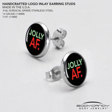 Load image into Gallery viewer, Jolly AF Festive Holiday Christmas Stud Earrings by Onyx O
