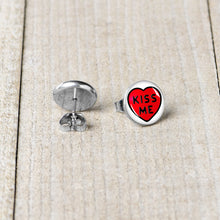 Load image into Gallery viewer, Kiss Me Candy Heart Stud Earrings by Onyx O
