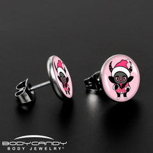 Load image into Gallery viewer, Krampus Cutie Christmas Holiday Stud Earrings by Onyx O
