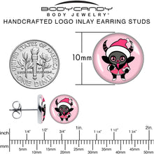 Load image into Gallery viewer, Krampus Cutie Christmas Holiday Stud Earrings by Onyx O
