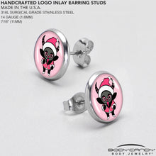 Load image into Gallery viewer, Krampus Cutie Christmas Holiday Stud Earrings by Onyx O
