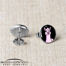 Load image into Gallery viewer, Pink Happy Llama Stud Earrings by Onyx O
