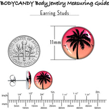 Load image into Gallery viewer, Red Sunset Palm Tree Stud Earrings by Onyx O
