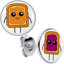 Load image into Gallery viewer, PB and J Peanut Butter and Jelly Sandwich Stud Earrings by Onyx O
