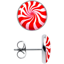 Load image into Gallery viewer, Holiday Peppermint Candy Stud Earrings
