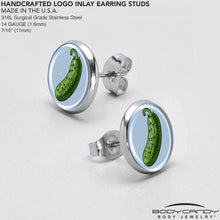 Load image into Gallery viewer, Green Pickle Stud Earrings by Onyx O
