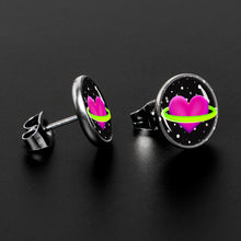 Load image into Gallery viewer, Heart Planet Stud Earrings by Onyx O
