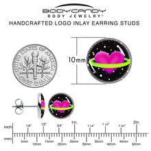 Load image into Gallery viewer, Heart Planet Stud Earrings by Onyx O
