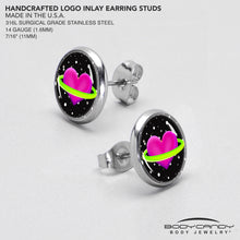 Load image into Gallery viewer, Heart Planet Stud Earrings by Onyx O
