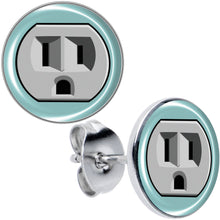 Load image into Gallery viewer, Frowning Plug Outlet Stud Earrings by Onyx O
