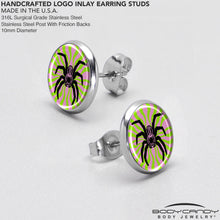 Load image into Gallery viewer, Psychedelic Spider Stud Earrings by Onyx O
