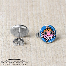 Load image into Gallery viewer, Swimming Pink Pufferfish Stud Earrings by Onyx O
