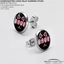 Load image into Gallery viewer, RAWR Kitty Cat Stud Earrings by Onyx O
