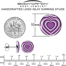 Load image into Gallery viewer, Purple Retro Heart Stud Earrings by Onyx O
