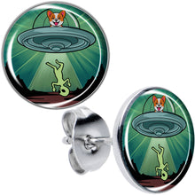 Load image into Gallery viewer, Reverse Alien UFO Abduction Stud Earrings by Onyx O
