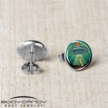 Load image into Gallery viewer, Reverse Alien UFO Abduction Stud Earrings by Onyx O
