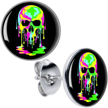 Load image into Gallery viewer, Ultra Bright Melting Skull Stud Earrings by Onyx O
