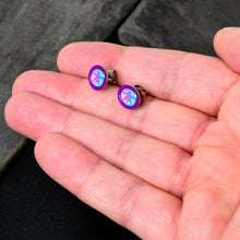 Load image into Gallery viewer, Purple Nautical Sand Dollar Stud Earrings by Onyx O
