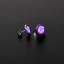 Load image into Gallery viewer, Purple Nautical Sand Dollar Stud Earrings by Onyx O

