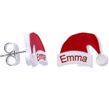 Load image into Gallery viewer, Custom Santa Hat Personalized Stud Earrings
