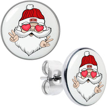 Load image into Gallery viewer, Christmas Peace Love Santa Stud Earrings by Onyx O
