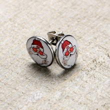 Load image into Gallery viewer, Christmas Peace Love Santa Stud Earrings by Onyx O
