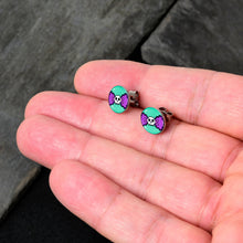 Load image into Gallery viewer, Retro Pixel Skull Stud Earrings by Onyx O
